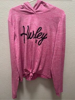 Hurley Heather Pink Tie-Front Hoodie